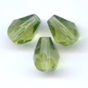 Perles poires facettées 7x5 mm - Olivine x25