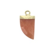 Mini pendentif dent de requin - imitation gemme 20mm Aventurine Rouge/Doré x1|raw }}