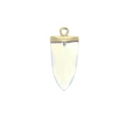 Pendentif pointe avec pierre imitation gemme 25 mm White Opal / Doré x1|raw }}