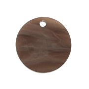 Sequin rond en plexiglas 18 mm effet nacré - Marron x1|raw }}