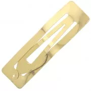 Barrette à cheveux Clic-Clac rectangle à customiser 67 mm - Doré x1