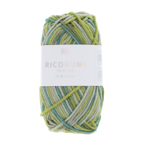 Coton Ricorumi Print par Rico Design pour Amigurumi - Vert Mix 005 x25g