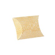 Berlingot en carton 7x7,5x2,3 cm motif serpent Blanc et Doré x1