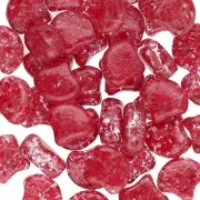 Perles en verre Ginko Duo 2 trous 7.5x7.5 mm Confetti Splash Red Pink x10g