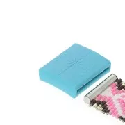 Fermoir aimanté interchangeable Hiilos 22 mm pour création de bijoux - Bleu x1