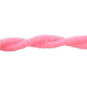 Perles rondelles Heishi en pâte polymère 3x1 mm Rose Bonbon x45 cm|raw }}