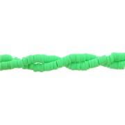 Perles Heishi rondelles  en pâte polymère 3x1 mm Vert Clair x45 cm