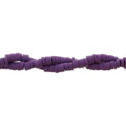 Perles rondelles Heishi en pâte polymère 3x1 mm Violet x39 cm