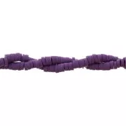 Perles rondelles Heishi en pâte polymère 3x1 mm Violet x39 cm