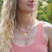 Perles Heishi rondelles  en pâte polymère 3x1 mm Multicolore Fluo x39 cm