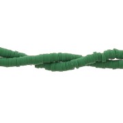 Perles Heishi rondelles  en pâte polymère 3x1 mm Vert Sapin x39 cm