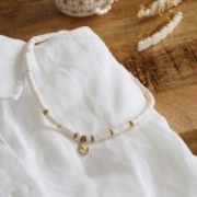 Perles rondelles Heishi en pâte polymère 3x1 mm Orange x39 cm