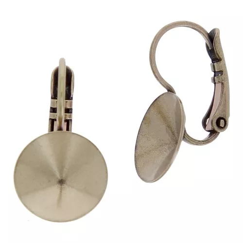 Dormeuses porte-cabochon PureCrystal 1122 Rivoli 10 mm - Bronze x2