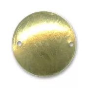 Intercalaire disque 2 trous 25 mm doré à l'or fin x1