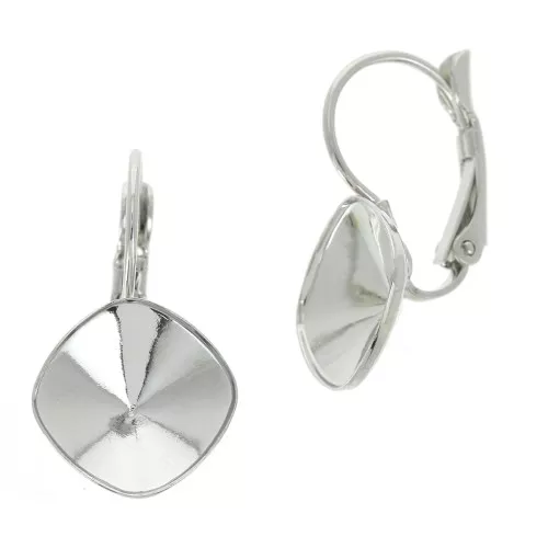 Dormeuses porte-cabochon à coller PureCrystal 4470 12 mm - Rhodié x2