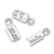 Pince lacet rond 3 mm Placage argent fin x6