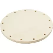 Base ronde percée en bois 13 trous pour panier à tisser 18 cm - Naturel x1