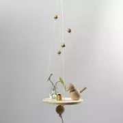 Base ronde percée en bois 13 trous pour panier à tisser 18 cm - Naturel x1