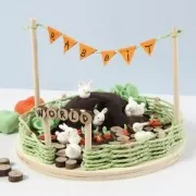 Base ronde percée en bois 13 trous pour panier à tisser 18 cm - Naturel x1