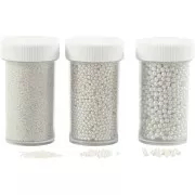 Assortiment de mini billes en verre de 0.6 à 3 mm - Nacre x3