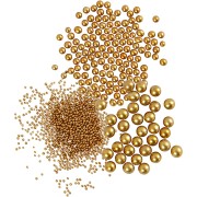 Assortiment de mini billes en verre de 0.6 à 3 mm - Doré x3