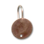 Crochets d'oreilles disques froissés 12 mm cuivré vieilli x2