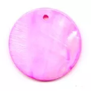 Sequin rond Nacre 30 mm Rose x1