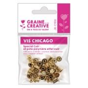 Vis chicago - attaches pour cuir et pâte fimo effet cuir x20