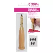 Tournevis perforateur avec 6 embouts pour cuir et pâte Fimo effet cuir x1