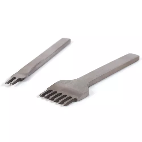 Perforateurs 2 et 6 dents pour cuir et pâte Fimo effet cuir x2