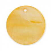 Sequin rond Nacre 30 mm Jaune Orangé x1