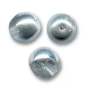 Perles en verre tchèque rondes  8 mm Crystal/Argent x20