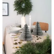 Sapins en papier nid d'abeille - déco de table Let's Party - Argenté x2