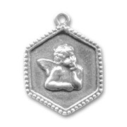 Pendentif ange 23 mm argenté vieilli x1|raw }}