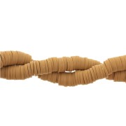 Perles rondelles Heishi en pâte polymère 6x1 mm Ocre x41cm