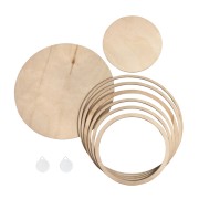 Assortiment de cercles en bois pour la décoration DIY x8|raw }}
