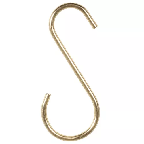 Crochets S en métal 60 mm pour suspension et tissage en macramé - Doré x4