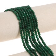 Rondes aplaties facettées 4.5x3 mm pierre gemme  teintée - Quartz Vert x35 cm