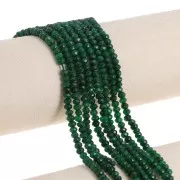 Rondes aplaties facettées 4.5x3 mm pierre gemme  teintée - Quartz Vert x35 cm