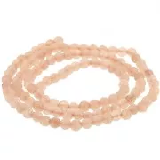 Rondes aplaties facettées 4x3 mm pierre gemme  teintée - Quartz Orange Clair x35cm