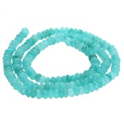 Rondes aplaties facettées 4.5x2.5 mm Jade teintée - Bleu Turquoise x38cm