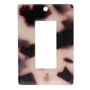Pendentif rectangle acétate de cellulose 32.5x22mm Ecaille de tortue Beige/Noir