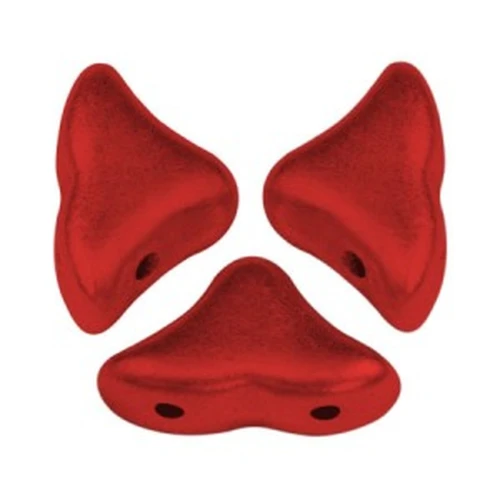 Perles en verre Hélios® par Puca® 6x10 mm Red Metallic Mat x10g