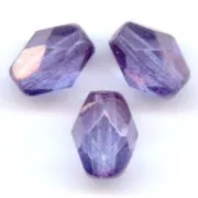 Perles olives facettées 6x4 mm - Crystal Lila Vega Luster x25