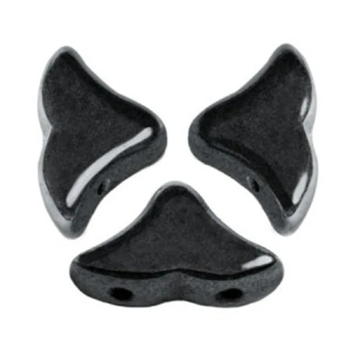 Perles en verre Hélios® par Puca® 6x10 mm Jet Hematite x10g