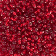 Perles rocailles Preciosa 9/0 2.5 mm - Light Siam Silver Lined x20g