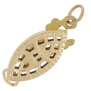 Fermoir navette filigrané à clipser 15x6 mm - Gold filled (or laminé) x1