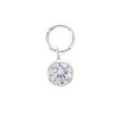 Pendentif 7x4.5 mm avec anneau parallèle - Oxyde de Zirconium - Argent 925 x1|raw }}