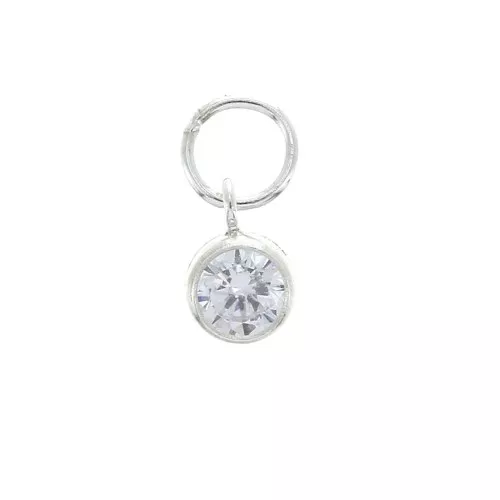 Pendentif 7x4.5 mm avec anneau parallèle - Oxyde de Zirconium - Argent 925 x1