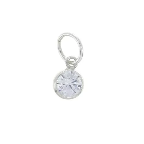 Pendentif 6.5x4.5 mm - anneau perpendiculaire - Oxyde de Zirconium - Argent 925 x1
